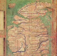 Map of Britain by Mathew Paris, 13th century Map of Britain by Mathew Paris, 13th century