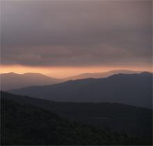 Sunrise at Waterrock Knob.  Photo by Barbara R. Duncan