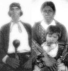 Ancestors--photos of Swimmer and Qweti by James Mooney, Qualla Boundary, 1880s